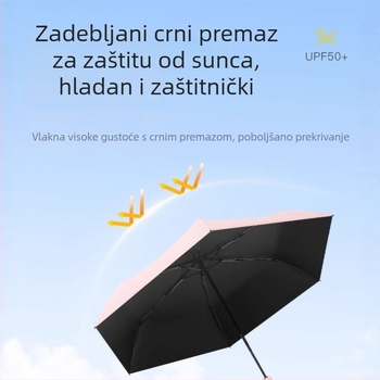 Potpuno automatski sklopivi kišobran s vinilnom tkaninom, prenosni kišobran za sunce i kišu uz ispis logotipa
