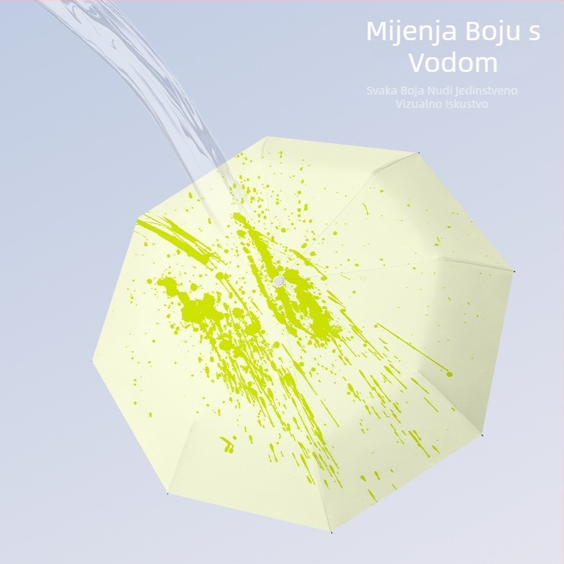Kišobran koji mijenja boju na dodir vodom, automatsko otvaranje i zatvaranje, krov od 210T poliestera, UPF>50, mogućnost tiskanja logotipa