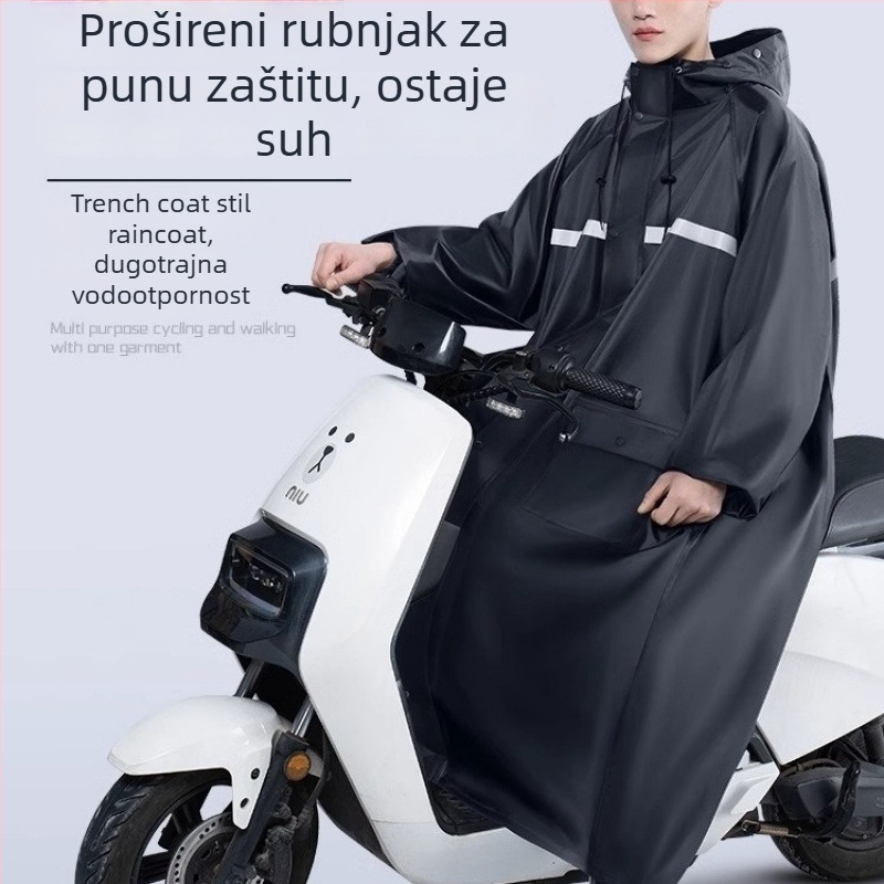 Ciklistička kišna ponča — PVC tkanina, tanka, višekratna upotreba, PU ljepilo