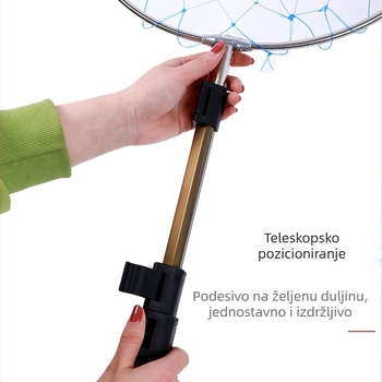 3 m Sklopiva mreža za ribolov od aluminijske legure, s mrežnom torbom