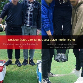 Set mreža za ribolov s teleskopskom šipkom i torbom; nehrđajući čelik; mreža s finim očima; ne sklapa se