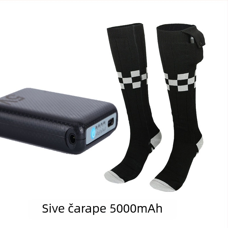 USB grijaće čarape, unisex, baršunasti gornji dio, gumena potplata, klasičan karirani uzorak