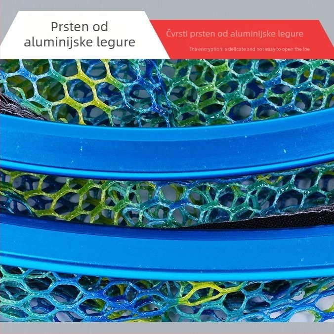 Glava mreže za ribolov od aluminijske legure s gumom premazanim mrežom, nosivost 80 kg, dubina 50 cm