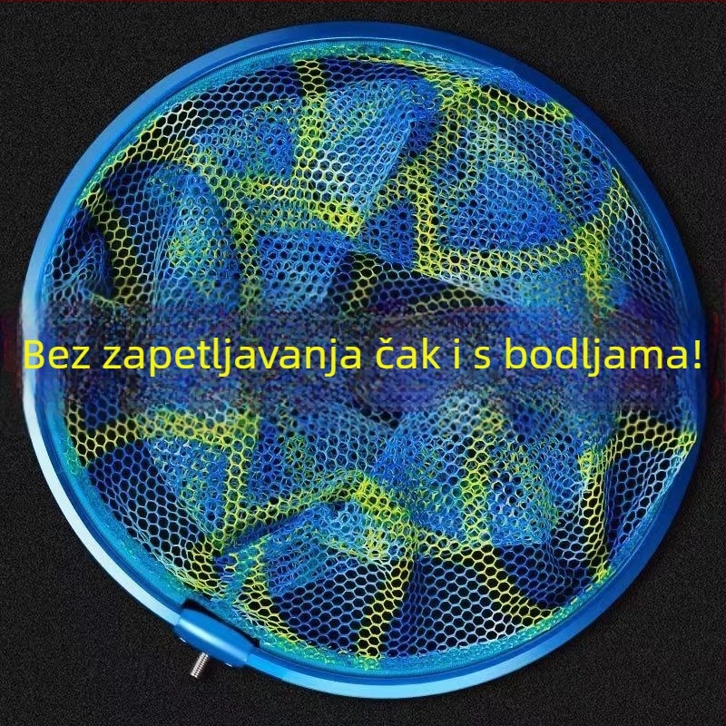 Glava mreže za ribolov od aluminijske legure s gumom premazanim mrežom, nosivost 80 kg, dubina 50 cm