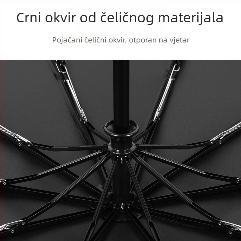 Dječji sklopivi kišobran s cartoon dizajnom patke, dvostruka upotreba kiše i sunca, UV zaštita UPF50+, automatsko otvaranje, metalni okvir s 8 rebara