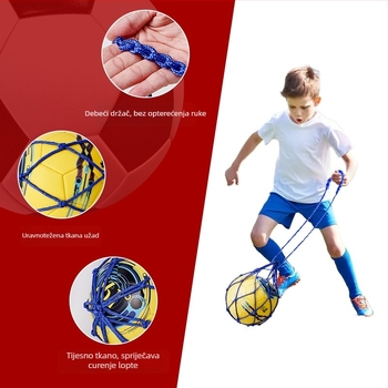 Nogometna mrežasta torbica za juggling – Trenažni pomoćnik, drži 1 loptu, polipropilen, mogućnost prilagodbe, unutarnja/ vanjska upotreba