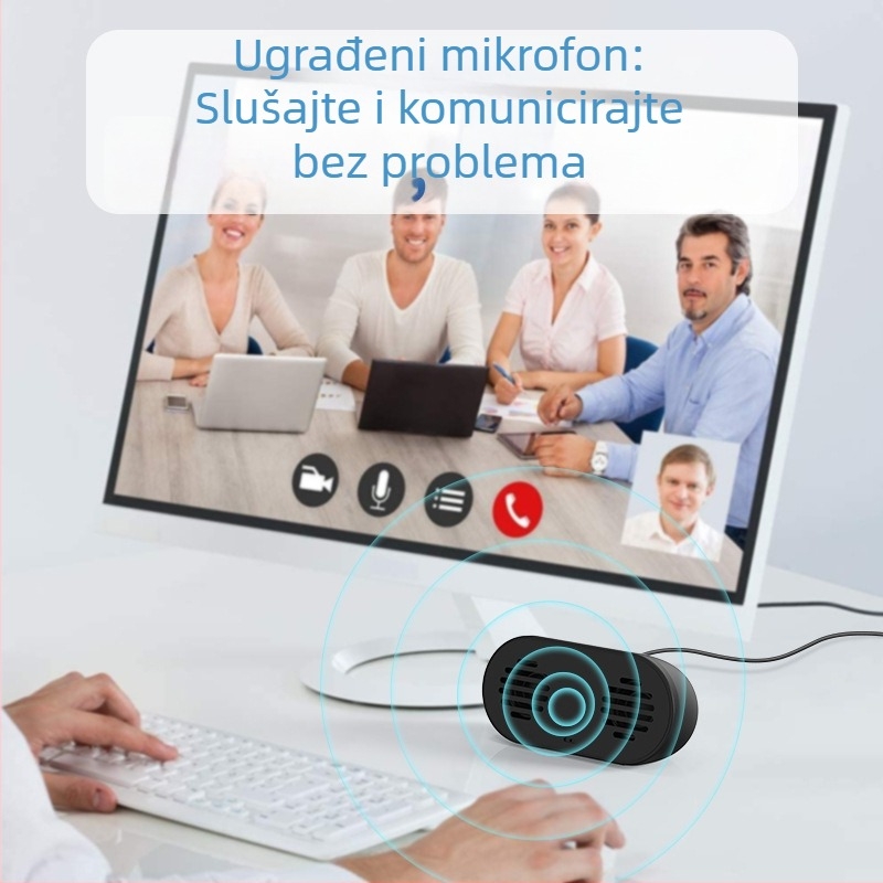 Prijenosni USB zvučnik s mikrofonom i dvostrukim zvučnicima (USB sučelje, 100 Hz–20 kHz, do 6W, 2 kanala)
