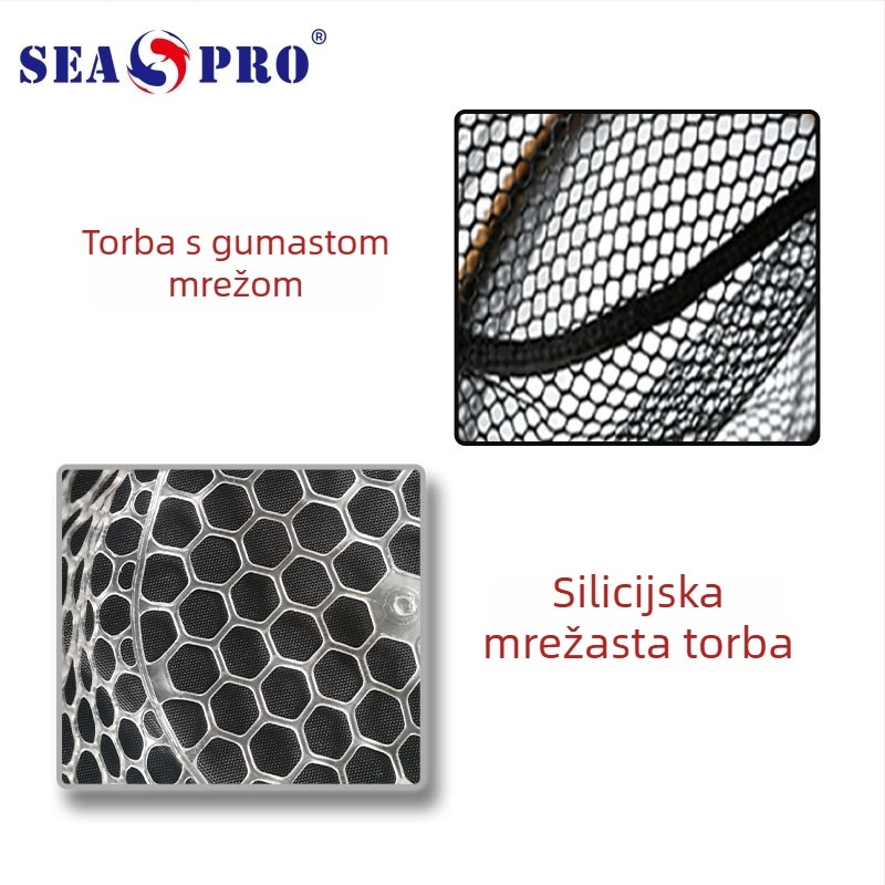 Drvena mreža za ribolov mušicama od elma, za potoke, s mrežom od silikona/gume