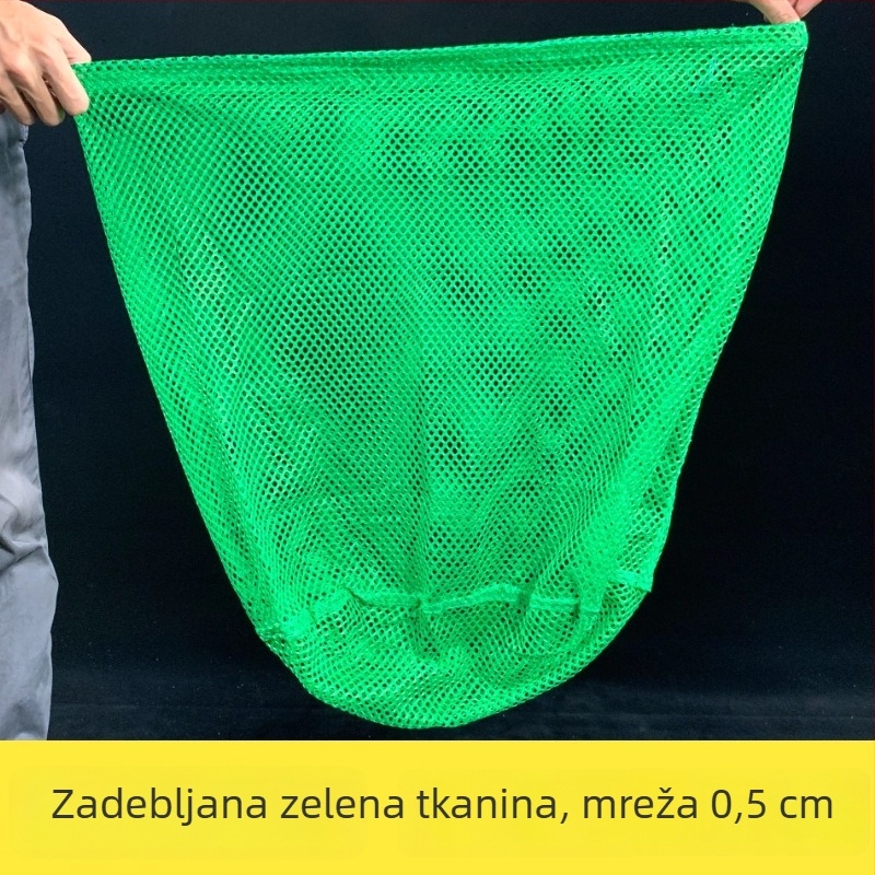 Ribolovna mreža za lov s drvenom ručkom, željeznim prstenom i ojačanim najlonskim mrežom; kvadratni okvir i čvrsta glava mreže.