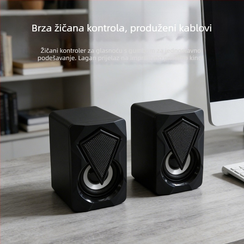 Bluetooth stolni zvučnik, USB napajanje, RGB osvjetljenje, snaga 2x3W, frekvencijski raspon 45Hz–16kHz