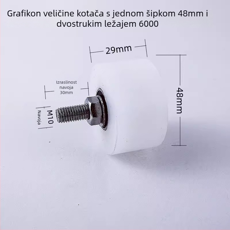 Teška fiksna kladna s vodljivim ležajemom za podizanje, od nehrđajućeg čelika 304, Ø35 mm, osovina M8, model 4516, maksimalno opterećenje 100