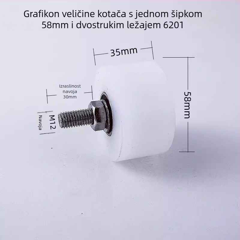 Teška fiksna kladna s vodljivim ležajemom za podizanje, od nehrđajućeg čelika 304, Ø35 mm, osovina M8, model 4516, maksimalno opterećenje 100