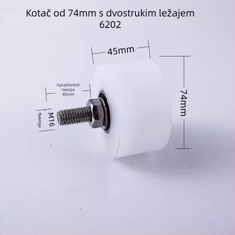 Teška fiksna kladna s vodljivim ležajemom za podizanje, od nehrđajućeg čelika 304, Ø35 mm, osovina M8, model 4516, maksimalno opterećenje 100