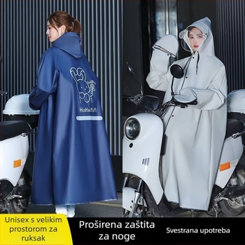 Kišni kaput za električno vozilo / motocikl - dugačak, cjelovita zaštita tijela, jednodijelni dizajn, EVA tkanina 15 denier, za odrasle, minimalistički stil