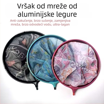 Glava ribarske mreže od karbonsko-aluminijske legure, nano brzo-sušeća mreža, ultra lagana, zamjenjiva mreža, fina mreža (dubina 30; nosivost 30)