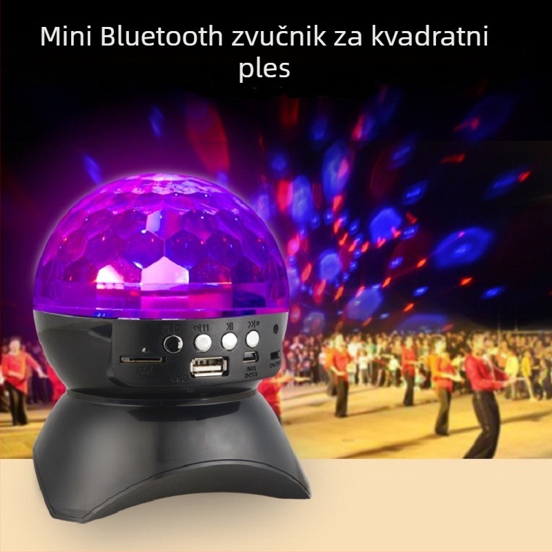 Bluetooth zvučnik s kristalnom kuglom sa sedam boja i rotirajućim pozornim svjetlom, USB sučelje, 3W, 2 kanala