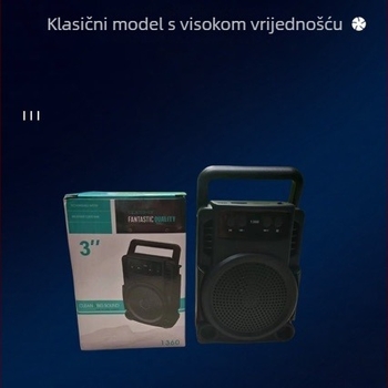 Bežični Bluetooth zvučnik 1360 – Prijenosni za vanjske i kućne potrebe, Karaoke, 10W, Bluetooth 5.0, 100Hz-20kHz, Ugrađena baterija