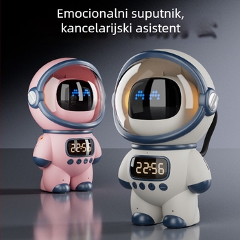 AI alarmni sat s temom astronaut, bežični Bluetooth zvučnik s Wi‑Fi, 5W, baterija 1200–2000mAh, 100Hz–20kHz, SNR ≥85dB, domet 10m