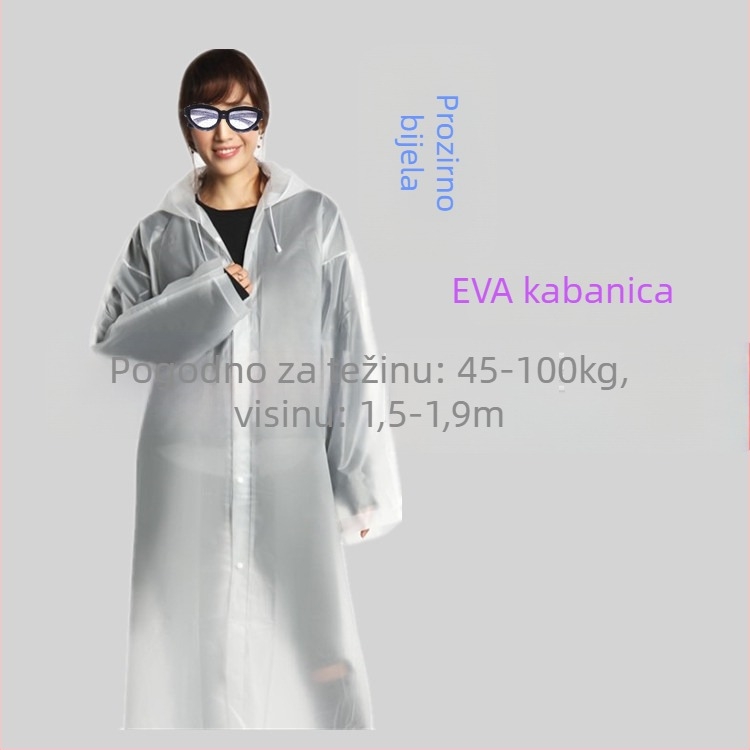EVA kišni kaput za odrasle, debeli, višekratna upotreba, lagani putni pončo, 100 g