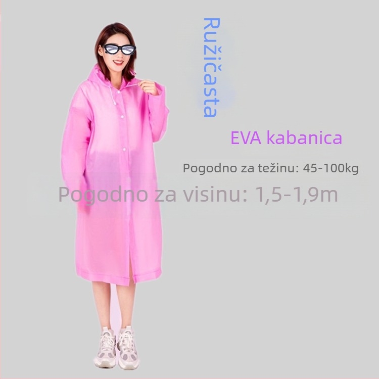 EVA kišni kaput za odrasle, debeli, višekratna upotreba, lagani putni pončo, 100 g