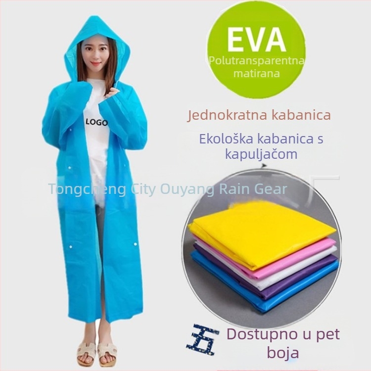 EVA kišni kaput za odrasle, debeli, višekratna upotreba, lagani putni pončo, 100 g