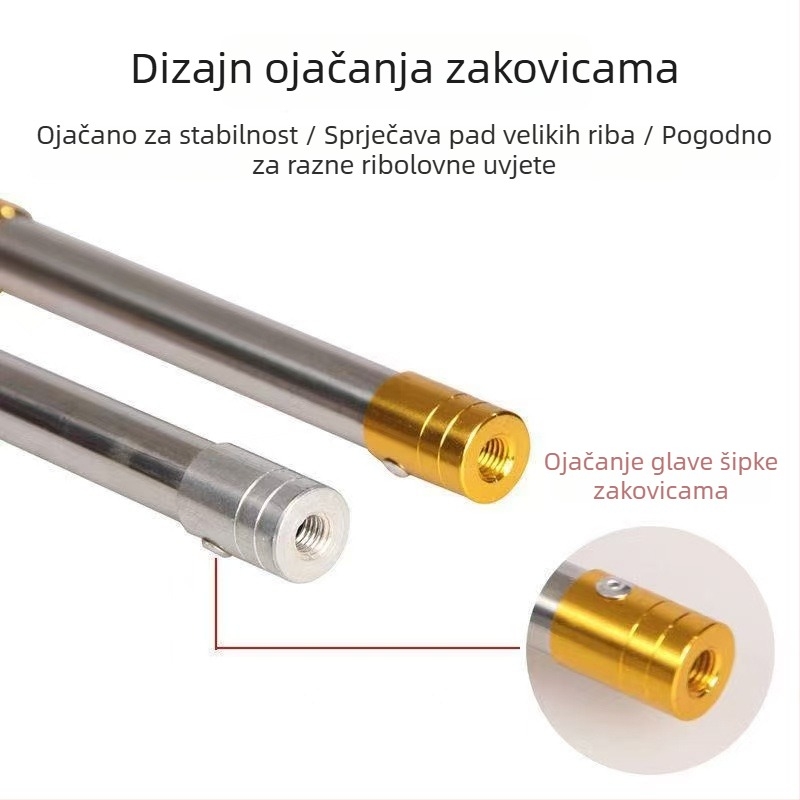 Teleskopna šipka od nerđajućeg čelika za mreže, ribolovno koplje, branje voća i čišćenje stakla