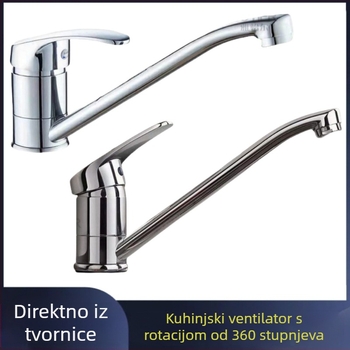 Kuhinjski faucet s dugim izljevom, jednim pokretom, tijelo od cinka, keramički disk ventil, ulaz/izlaz 1/2''
