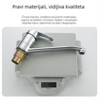 Kuhinjski faucet s dugim izljevom, jednim pokretom, tijelo od cinka, keramički disk ventil, ulaz/izlaz 1/2''