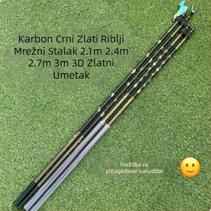Karbonsko teleskopsko okviro za mrežu za ribolov s pjenastim držalom