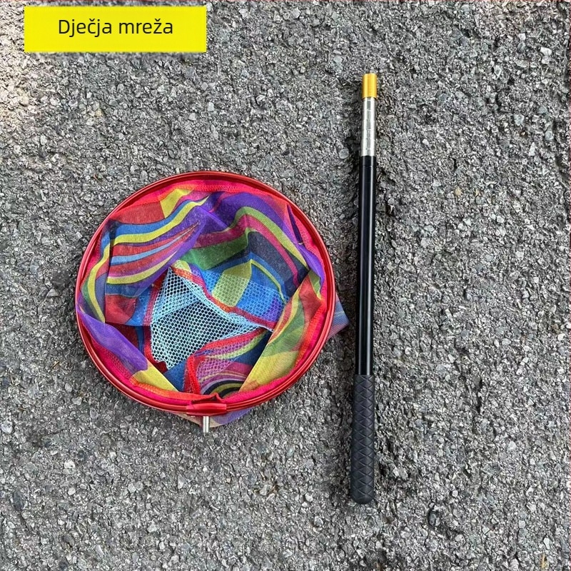 Dječja mreža za ulov insekata, teleskopska, od nehrđajućeg čelika i karbonsko-aluminijske legure, fina mreža, dubina 15 cm