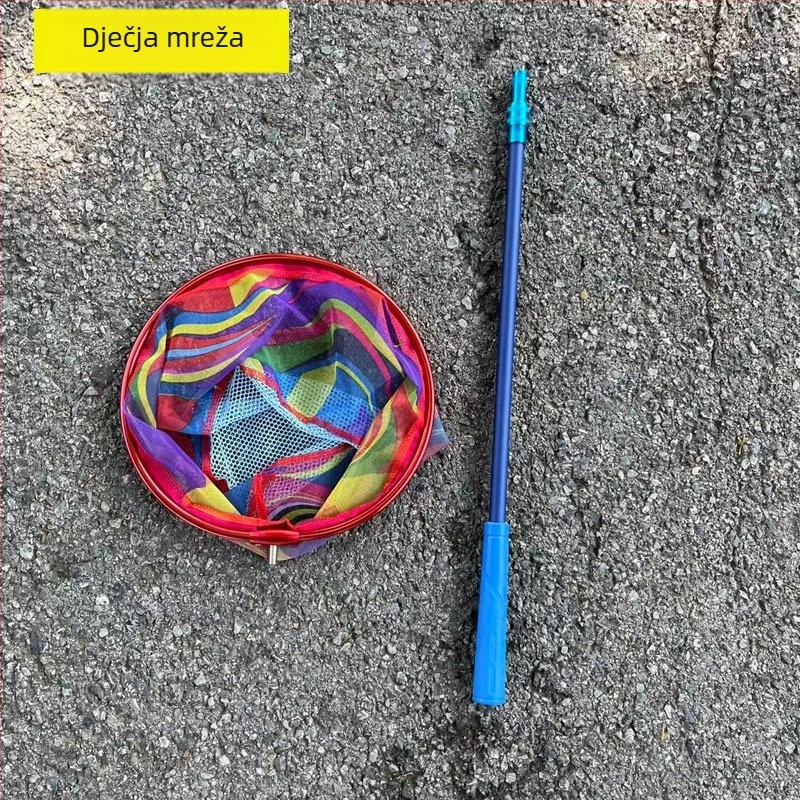 Dječja mreža za ulov insekata, teleskopska, od nehrđajućeg čelika i karbonsko-aluminijske legure, fina mreža, dubina 15 cm