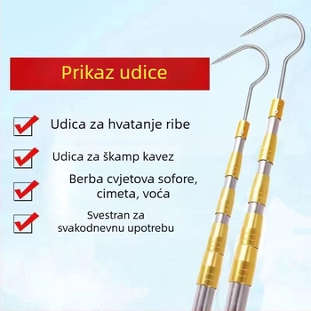 Izvlačni štap za mrežu s navlakom, za sakupljanje voća u visini, prenosni štap mreže za velike ribe