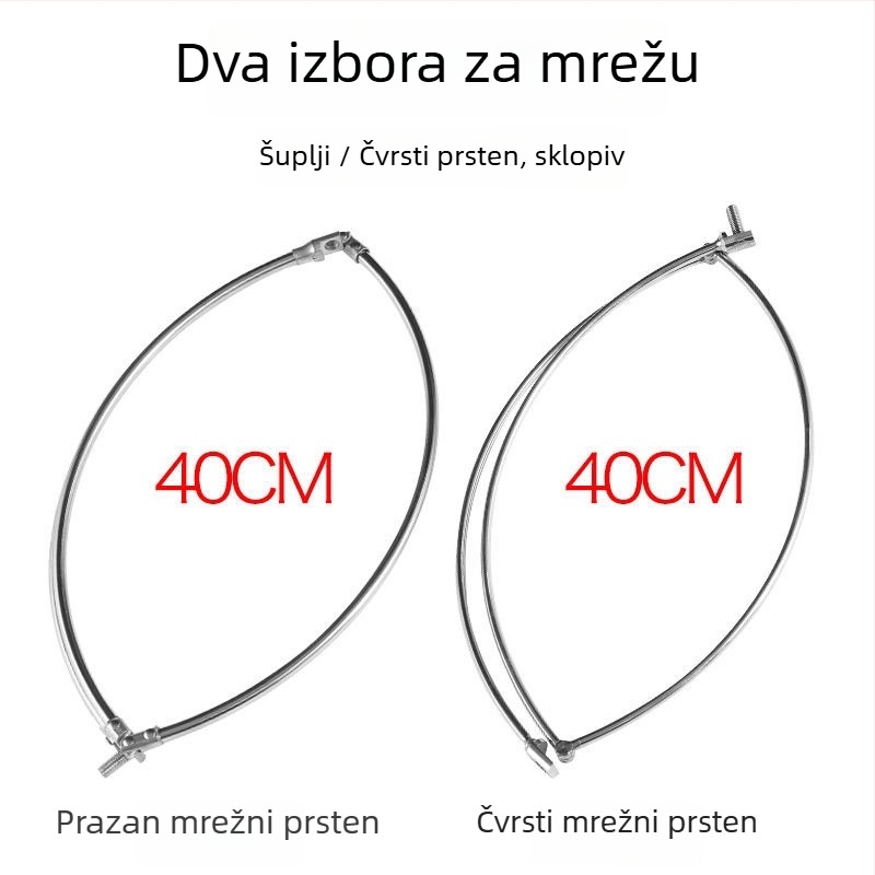Sklopiva glava mreže od nehrđajućeg čelika za mostni ribolov, vanjska upotreba