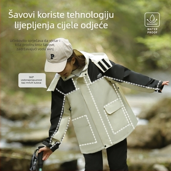Dječji kišni set: odvojeni kaput i hlače, Oxford tkanina, debeli vodootporni PU sloj, za školu