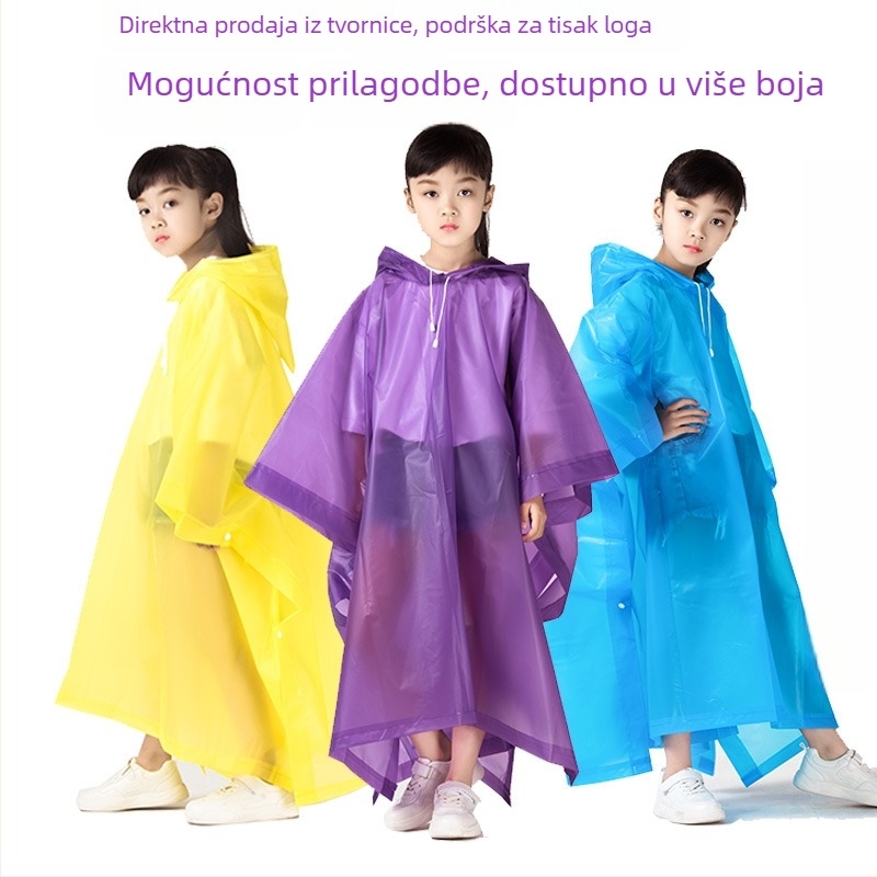 Dječji EVA kišni pončo za putovanja i vožnju biciklom s tiskom logotipa