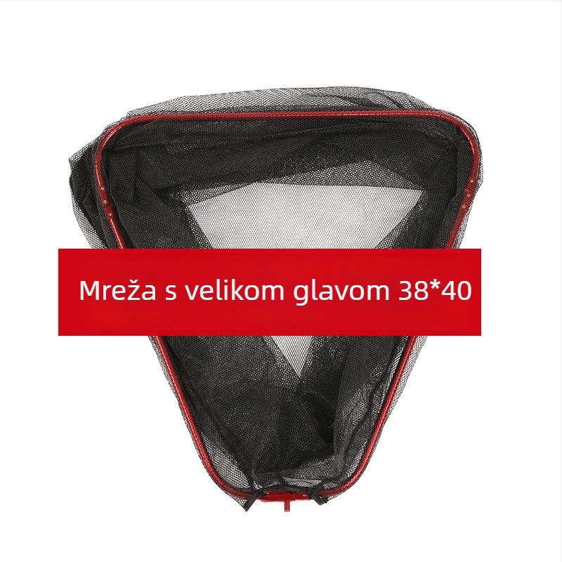 Sklopiva trokutasta ribolovna mreža, glava s premazom ljepila i dubokom mrežnom torbom