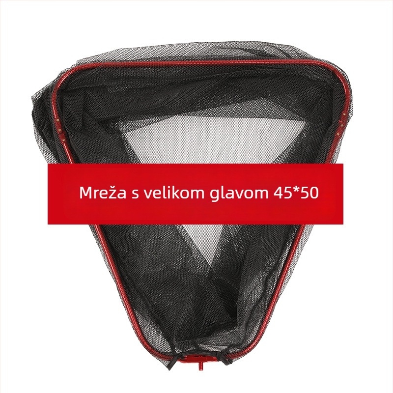 Sklopiva trokutasta ribolovna mreža, glava s premazom ljepila i dubokom mrežnom torbom