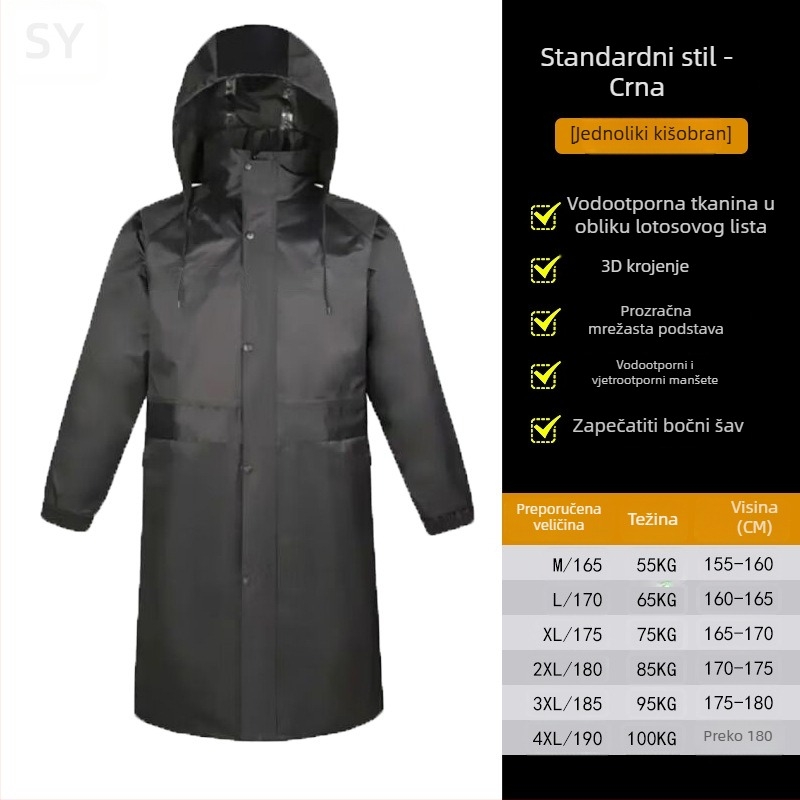 Kišono pončo za motocikl i električni bicikl | poliester tkanina | PVC vodootporni sloj | Artikal SY-08
