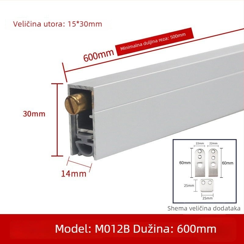 Automatski podizni donji brtveni profil vrata – zvučna izolacija, zaštita od prašine, zaštita od insekata, smanjenje buke, blokiranje svjetla