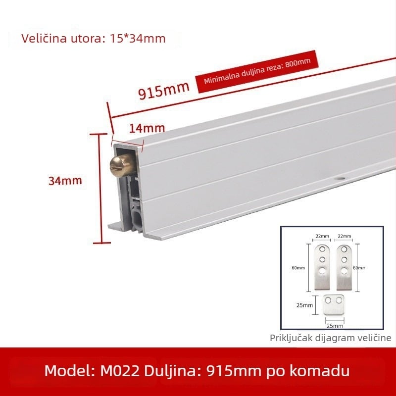 Automatski podizni donji brtveni profil vrata – zvučna izolacija, zaštita od prašine, zaštita od insekata, smanjenje buke, blokiranje svjetla