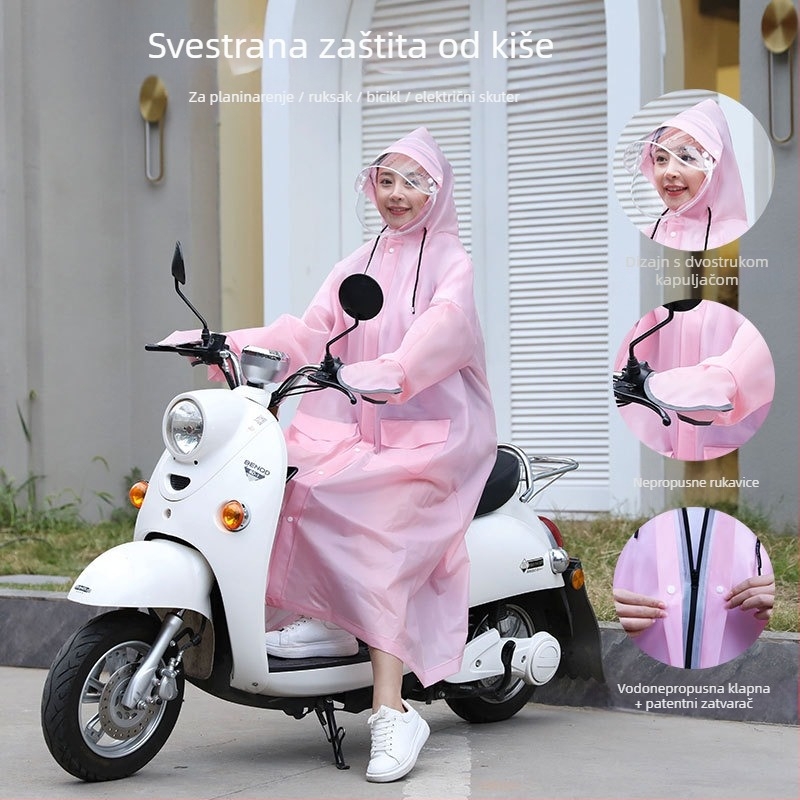 Odrasli EVA kišni pončo za planinarenje i motocikle/električna vozila, prozračan, s rukavicama, poboljšan