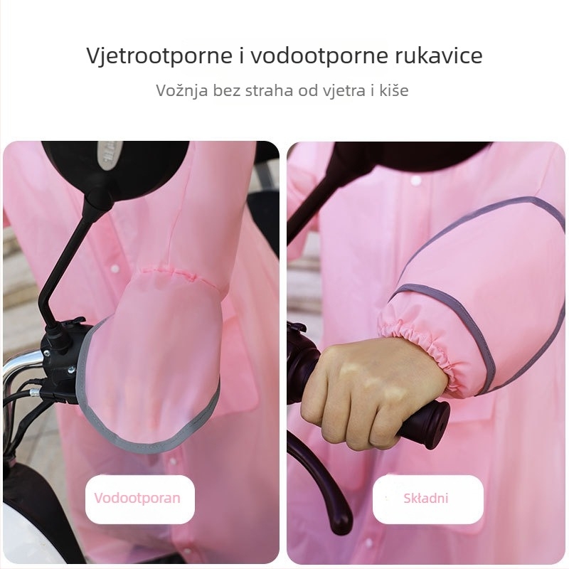 Odrasli EVA kišni pončo za planinarenje i motocikle/električna vozila, prozračan, s rukavicama, poboljšan