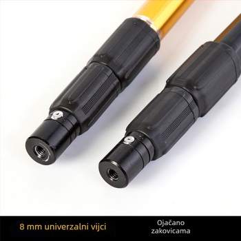 Troslojni teleskopni štap za mrežu za ribolov, od aluminijske legure, okrugla cijev, kompatibilan s harpunom za velike ribe