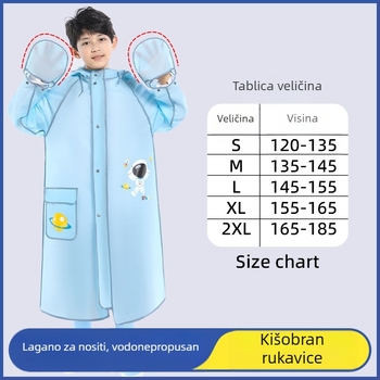 Dječji kišni pončo, potpuno tijelo, EVA tkanina, crtani stil, težina 0,3 kg