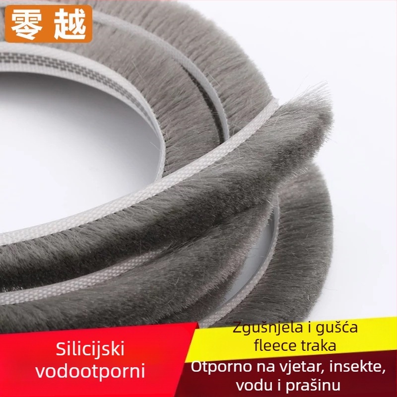 Zaptivna traka tipa slot za aluminijska vrata i prozore – silikonizirani vrh, vodootporna, otporna na prašinu, protiv insekata i vjetra, moderni minimalistički stil