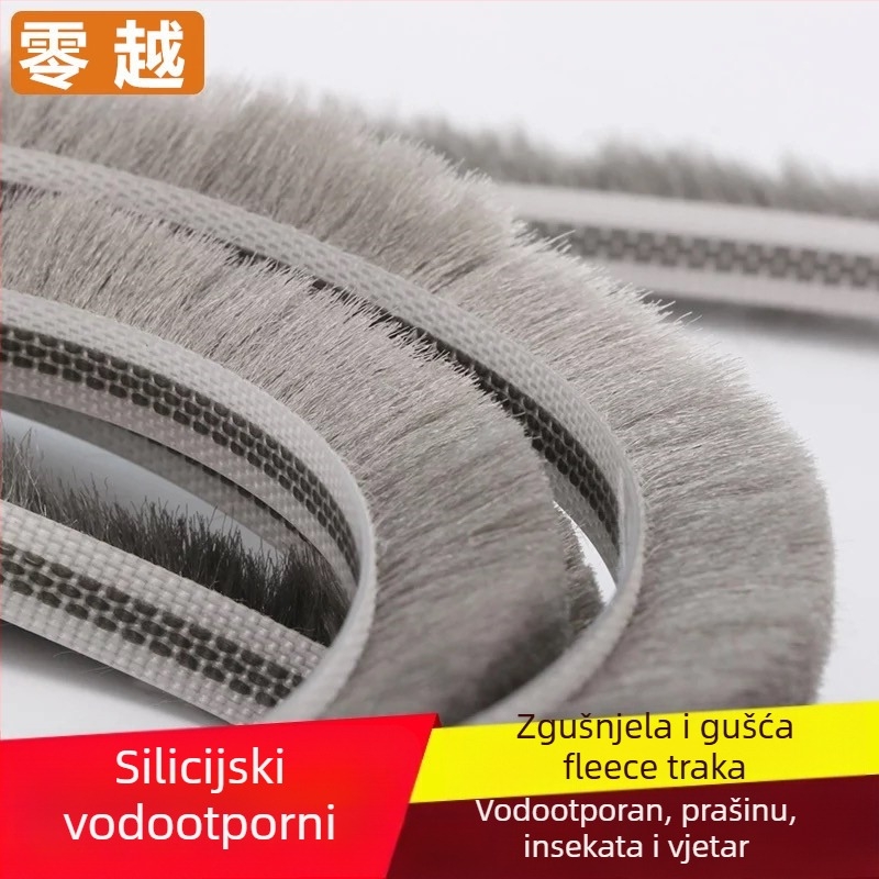 Zaptivna traka tipa slot za aluminijska vrata i prozore – silikonizirani vrh, vodootporna, otporna na prašinu, protiv insekata i vjetra, moderni minimalistički stil