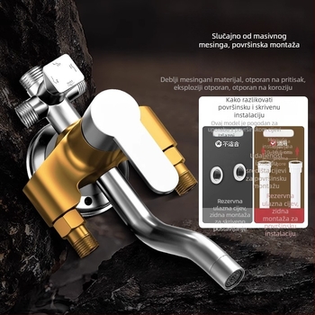 Mesingani tuš set za zidni montažni, moderan stil, okrugla tuš glava, neto težina 3 kg