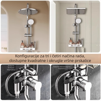 Mesingani tuš set za zidni montažni, moderan stil, okrugla tuš glava, neto težina 3 kg