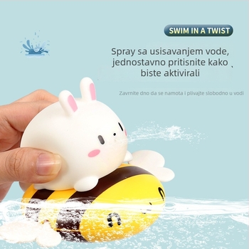 Igračke za kupanje s pedalujućim pokretom – ABS materijal, 11×11×7 cm, prikladno za djecu od 0 do 3 godine.