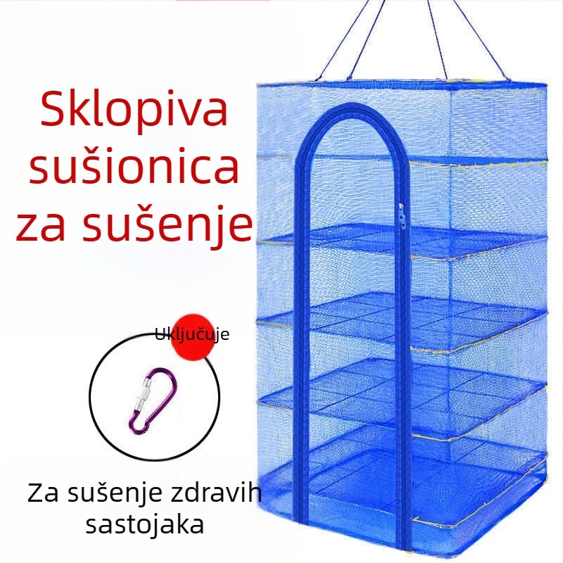 Sklopiva mreža za sušenje ribe i povrća, zaštita od muha, najlon konstrukcija, porijeklo Kina, bez brenda